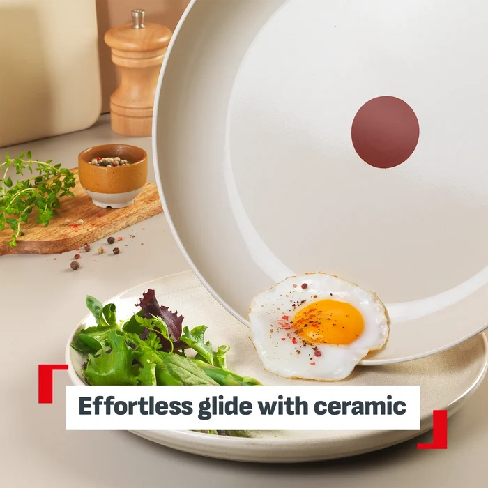 Tefal (Re)cycle Induction Ceramic Green Lichen Non-Stick Frypan with effortless glide ceramic
