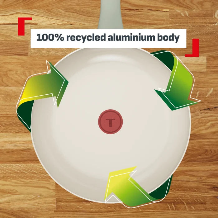 Tefal (Re)cycle Induction Ceramic Green Lichen Non-Stick Frypan with 100% recycled aluminium body