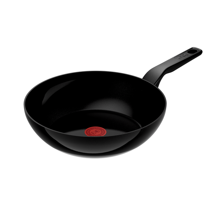 Tefal Renew Black 5pc Cookware Set 20/24/28cm Frypans, 28cm Wok, 24cm Sautepan - Ceramic Non-Stick Coating
