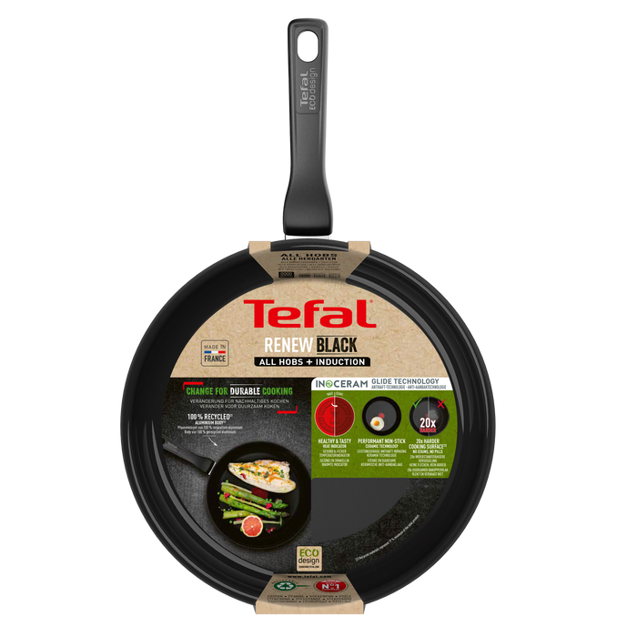 Tefal Renew Black Ceramic Non-stick Frypan 20cm