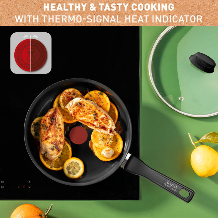 Tefal Renew Black Ceramic Non-stick Sautepan + Lid 24cm