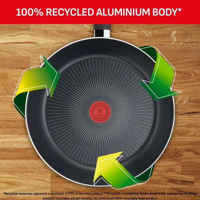 Tefal So Recycled Induction Non-Stick Triple Pack Frypans 20/24/28cm 100% recycled aluminium body