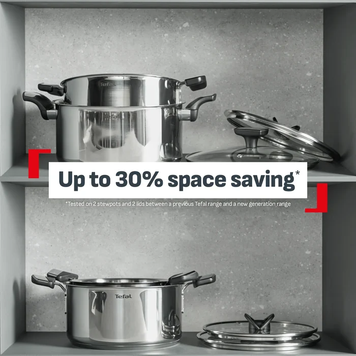 Tefal Space+ Emotion+ Induction Stainless Steel Uncoated Stewpot 20cm + Lid