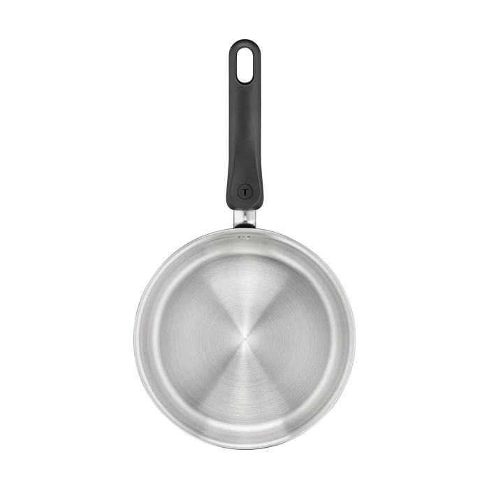 Tefal Space+ Everyday Chef Induction Stainless Steel Saucepan 18cm top view without lid interior uncoated surface