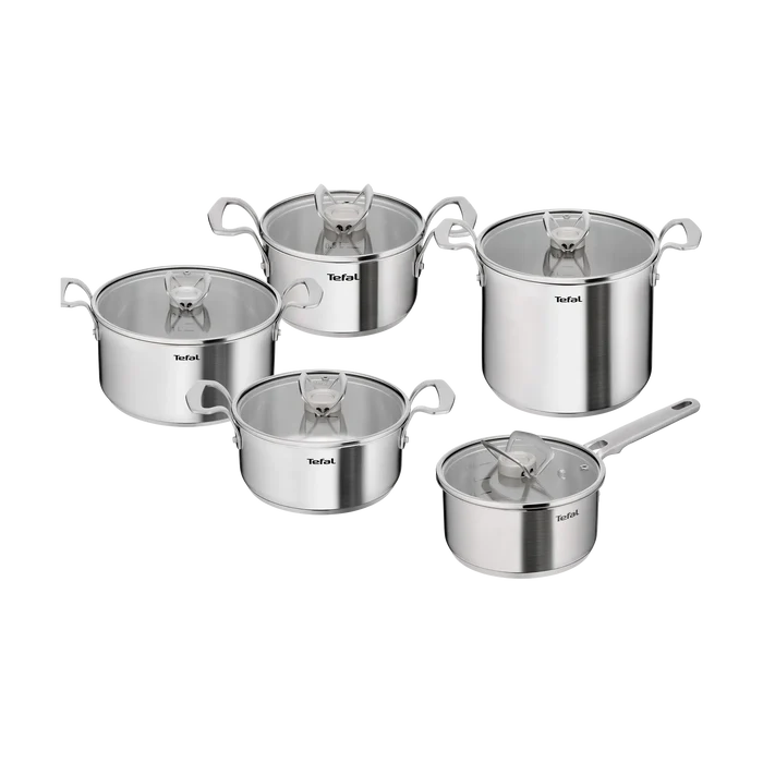 Tefal Space+ Extreme Induction Stainless Steel 5pc Pot Set