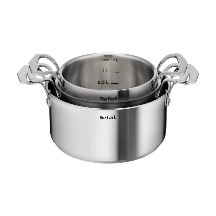 Tefal Space+ Extreme Induction Stainless Steel 5pc Pot Set