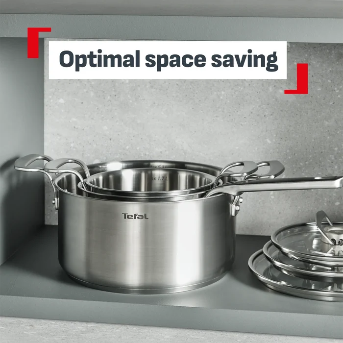 Tefal Space+ Extreme Induction Stainless Steel 5pc Pot Set