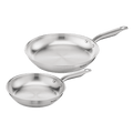 Tefal Virtuoso Induction Stainless Steel Uncoated Twin Frypan 24/28cm