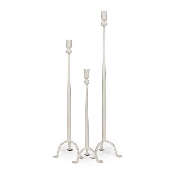 Timeless Taper Candle Holders Cream Medium Set/2