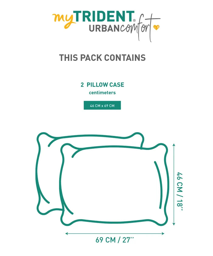 Urban Comfort Pillow Covers Set, Juliet Blue| 144 TC Cotton