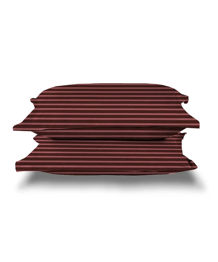 Urban Comfort Pillow Covers Set, Modern Brown| 144 TC Cotton