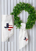 USA Flag State Texas Wreath Sash