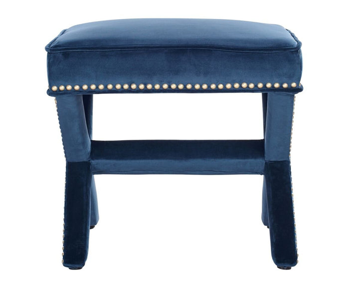 Velvet Ottoman, Navy