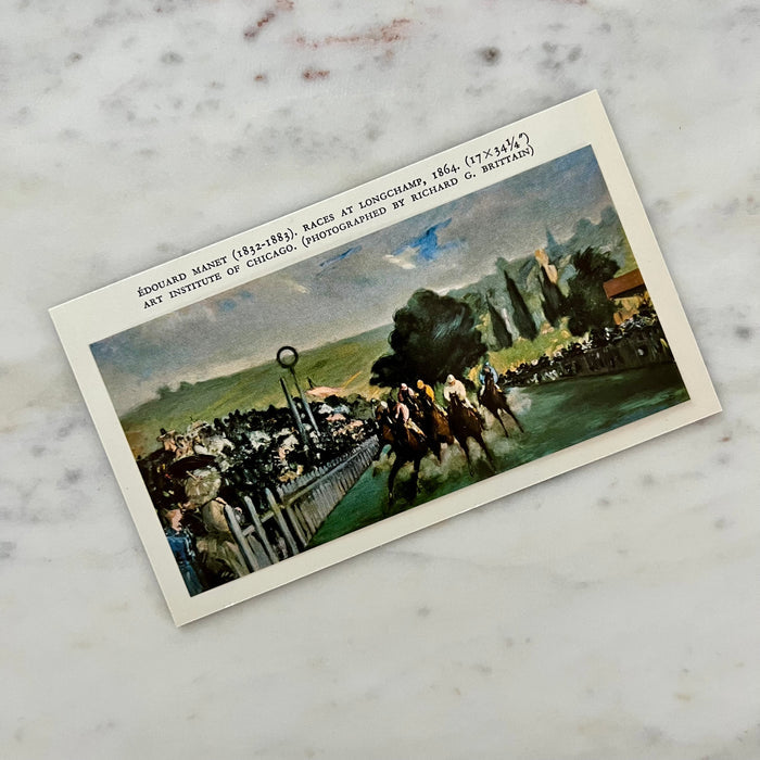 Vintage 1959 Manet "Races at Longchamp" Mini Offset Lithograph Art Print