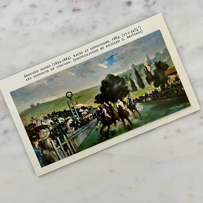 Vintage 1959 Manet "Races at Longchamp" Mini Offset Lithograph Art Print