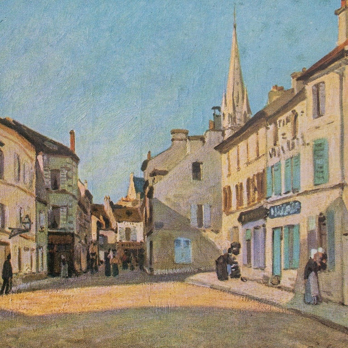 Vintage 1959 Sisley "The Square at Argenteuil" Mini Offset Lithograph Art Print
