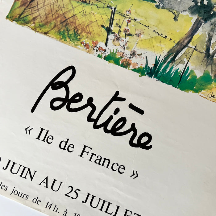 Vintage 1977 Bertiére Galerie Médicis French Exhibition Poster for sale at Golden Rule Gallery in Excelsior