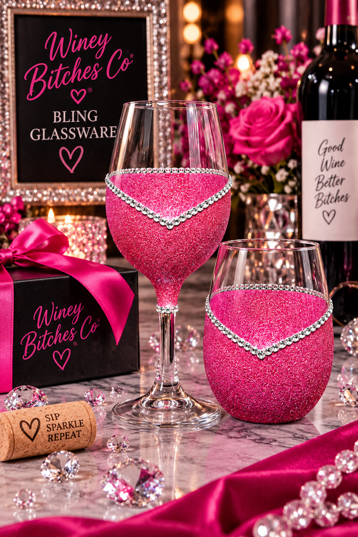 WB Original Classy Glassy – Bling Stem V Style Wine Glass (Signature Collection)