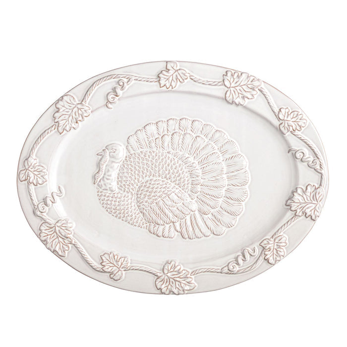 WHITE GATHER TURKEY PLATTER