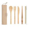 White Magic Reusable Bamboo Cutlery Set - 6 Pack - L'Organic