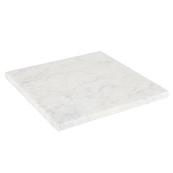 WHITE MARBLE FOOTED TRAY, 10"