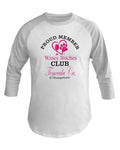 Shirts White / XS Winey Bitches Club- Proud Member- Temecula Ca Chapter - 3/4 Sleeve Raglan Shirt WineyBitchesCo