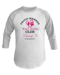 Shirts White / XS Winey Bitches Club Proud Member- Pahrump Nv Chapter  3/4 Sleeve Raglan Shirt WineyBitchesCo