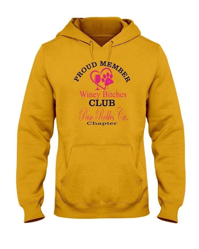 Sweatshirts Gold / S Winey Bitches Club-Proud Member- Paso Robles Ca Chapter 50/50 Hoodie WineyBitchesCo