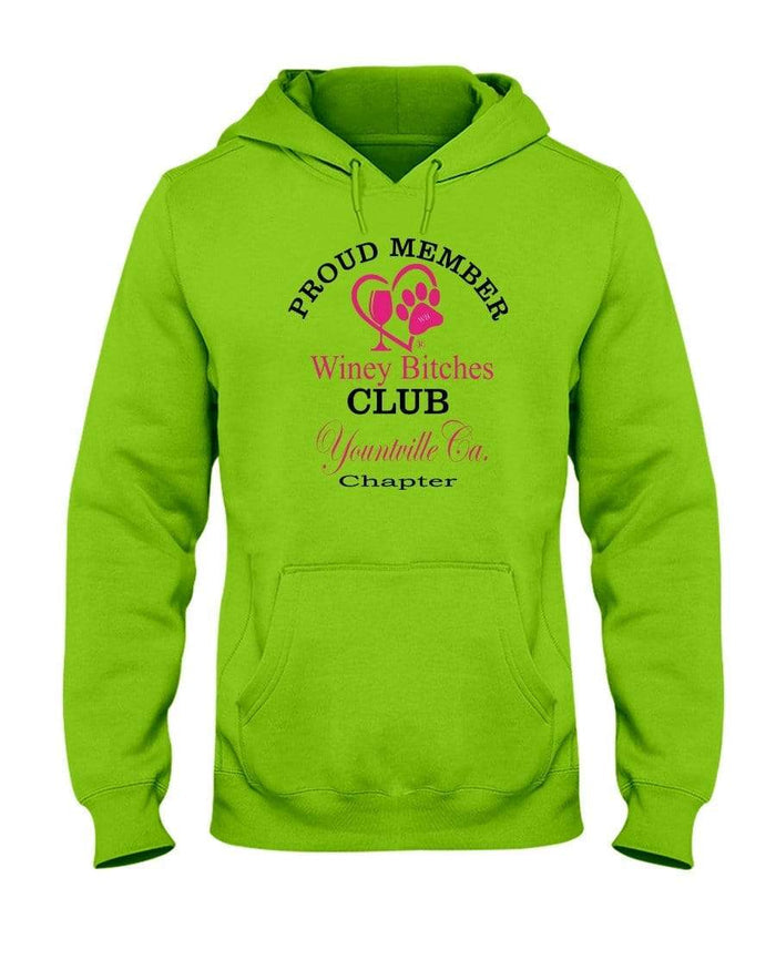 Sweatshirts Kiwi / S Winey Bitches Club-Proud Member- Yountville Ca Chapter 50/50 Hoodie WineyBitchesCo
