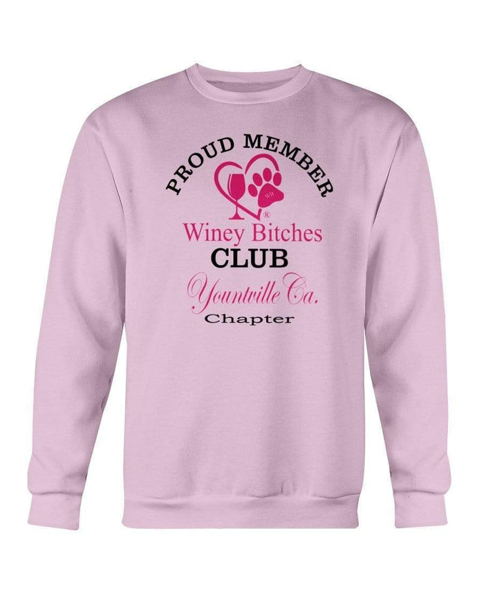 Sweatshirts Light Pink / S Winey Bitches Club-Proud Member- Yountville Ca Chapter Sweatshirt - Crew WineyBitchesCo