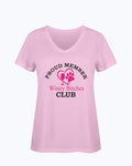 Shirts Classic Pink / S Winey Bitches Club-Proud Member Ladies HD V Neck T WineyBitchesCo