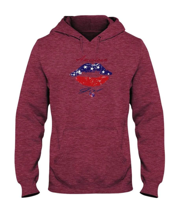 Sweatshirts Vintage Hth Red / S Winey Bitches Co "American Girl" 50/50 Hoodie WineyBitchesCo