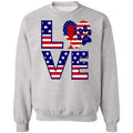 Sweatshirts Ash / S Winey Bitches Co "American Love Paw" Crewneck Pullover Sweatshirt  8 oz. WineyBitchesCo