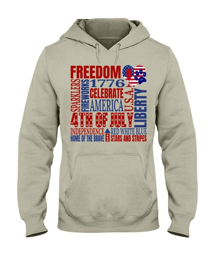 Sweatshirts Sandstone / S Winey Bitches Co "Celebrate America" 50/50 Hoodie WineyBitchesCo