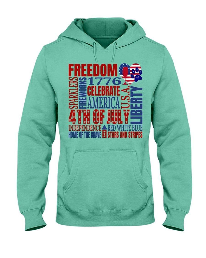 Sweatshirts Cool Mint / S Winey Bitches Co "Celebrate America" 50/50 Hoodie WineyBitchesCo