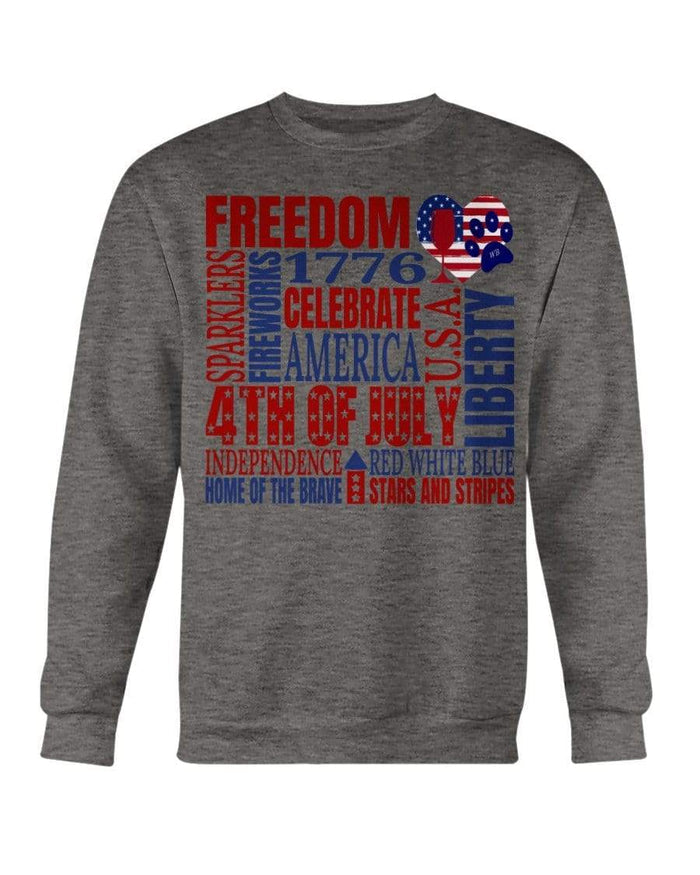 Sweatshirts Graphite Heather / S Winey Bitches Co "Celebrate America" Sweatshirt - Crew WineyBitchesCo