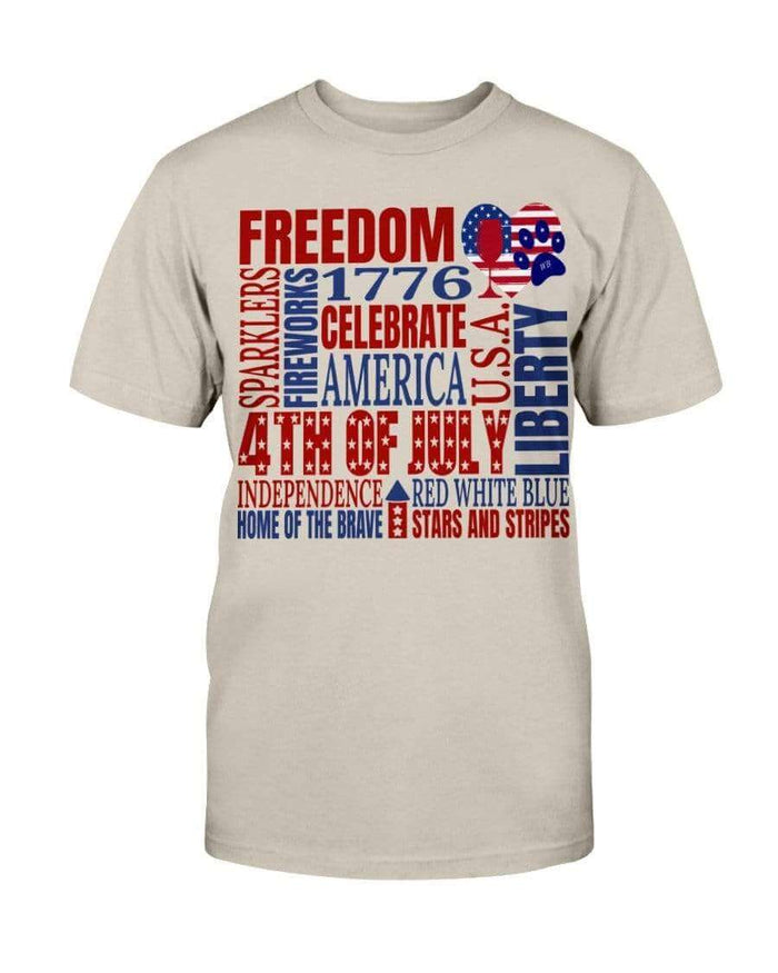 Shirts Sand / S Winey Bitches Co "Celebrate America" Ultra Cotton T-Shirt-4th of July WineyBitchesCo