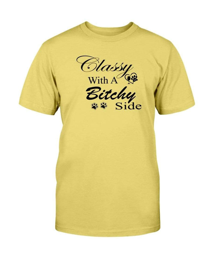 Shirts Daisy / S Winey Bitches Co "Classy with a Bitchy Side" Black Letters Ultra Cotton T-Shirt WineyBitchesCo