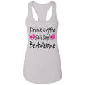 T-Shirts White / X-Small Winey Bitches Co "Drink Coffee Save Dogs Be Awesome" Ladies Ideal Racerback Tank WineyBitchesCo