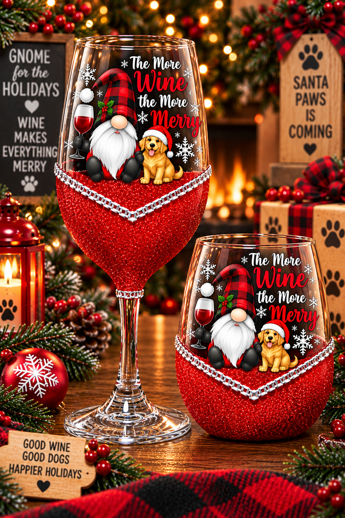 Winey Bitches Co "Eat Drink & Be Merry" Holiday Drinkware-Choose your color