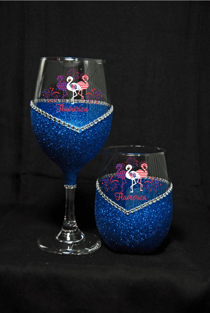🎇💋🍷 Winey Bitches Co Flamerica Flamingos Patriotic Tipsy Sip Magnectic Wine Charms