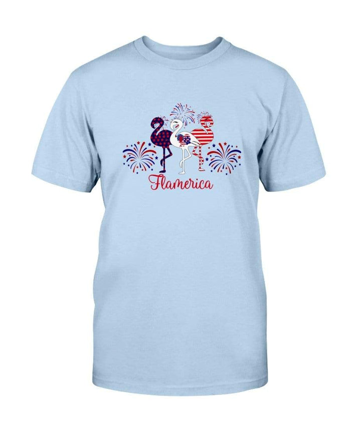 Shirts Light Blue / S Winey Bitches Co " Flamerica" Patriotic Flamingo Ultra Cotton T-Shirt WineyBitchesCo