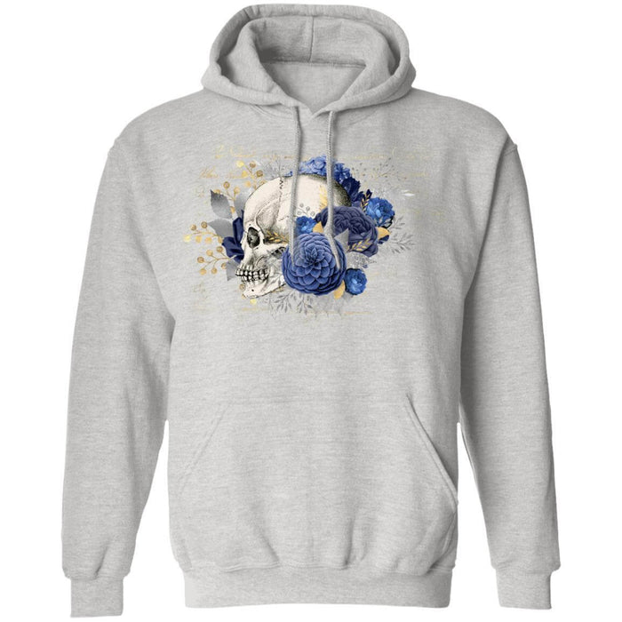 Sweatshirts Ash / S Winey Bitches Co Floral Skull Design #5 Pullover Hoodie 8 oz. WineyBitchesCo