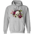 Sweatshirts Sport Grey / S Winey Bitches Co Floral Skull Design #6 Pullover Hoodie 8 oz. WineyBitchesCo