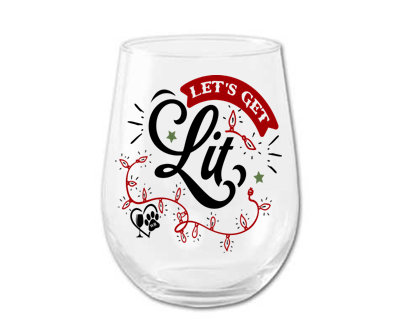 Winey Bitches Co Funny Christmas Holiday Stemless Wine Glass 4 pack "Holiday Cheer"