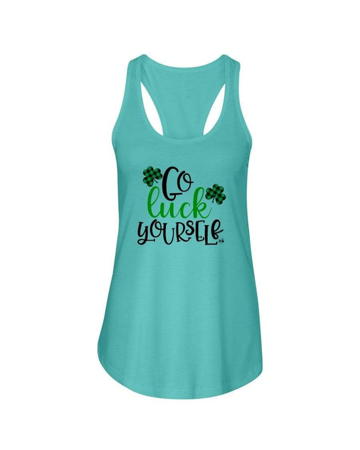 Shirts Tahiti Blue / XS Winey Bitches Co "Go Luck Yourself" Ladies Racerback Tank Top* WineyBitchesCo