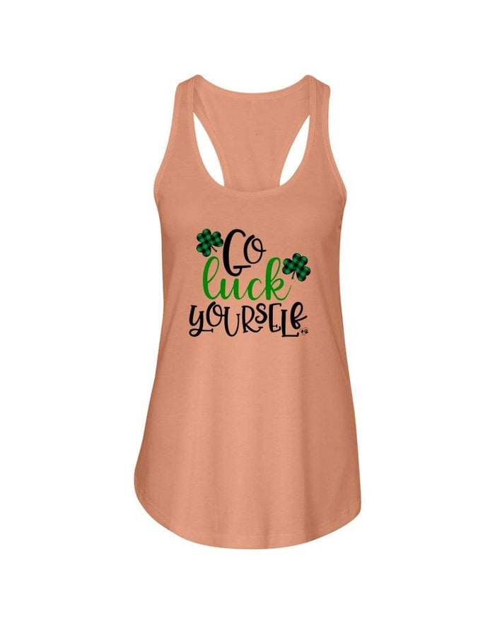 Shirts Light Orange / XS Winey Bitches Co "Go Luck Yourself" Ladies Racerback Tank Top* WineyBitchesCo