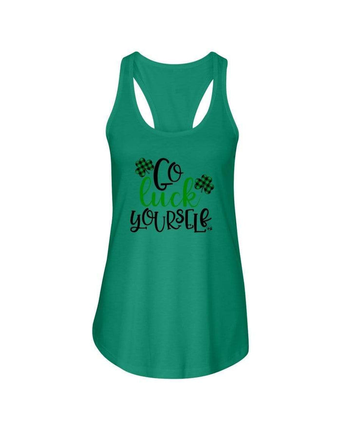 Shirts Kelly Green / XS Winey Bitches Co "Go Luck Yourself" Ladies Racerback Tank Top* WineyBitchesCo