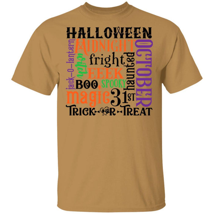 T-Shirts Old Gold / S Winey Bitches Co "Halloween Word Jumble" 5.3 oz. T-Shirt WineyBitchesCo