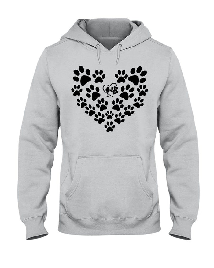 Sweatshirts Ash / S Winey Bitches Co Heart Paws (Black) 50/50 Hoodie WineyBitchesCo